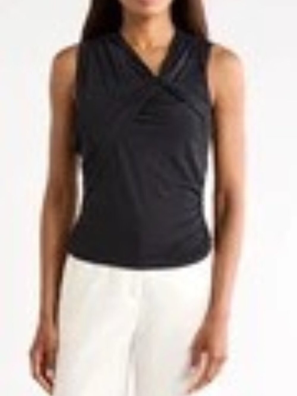 rag & bone Black Clara V-Neck Sleeveless Draped Ruched Pullover Tank Top M NWT